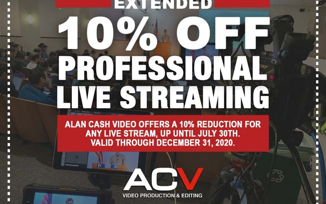 10% reduction for any professional live stream